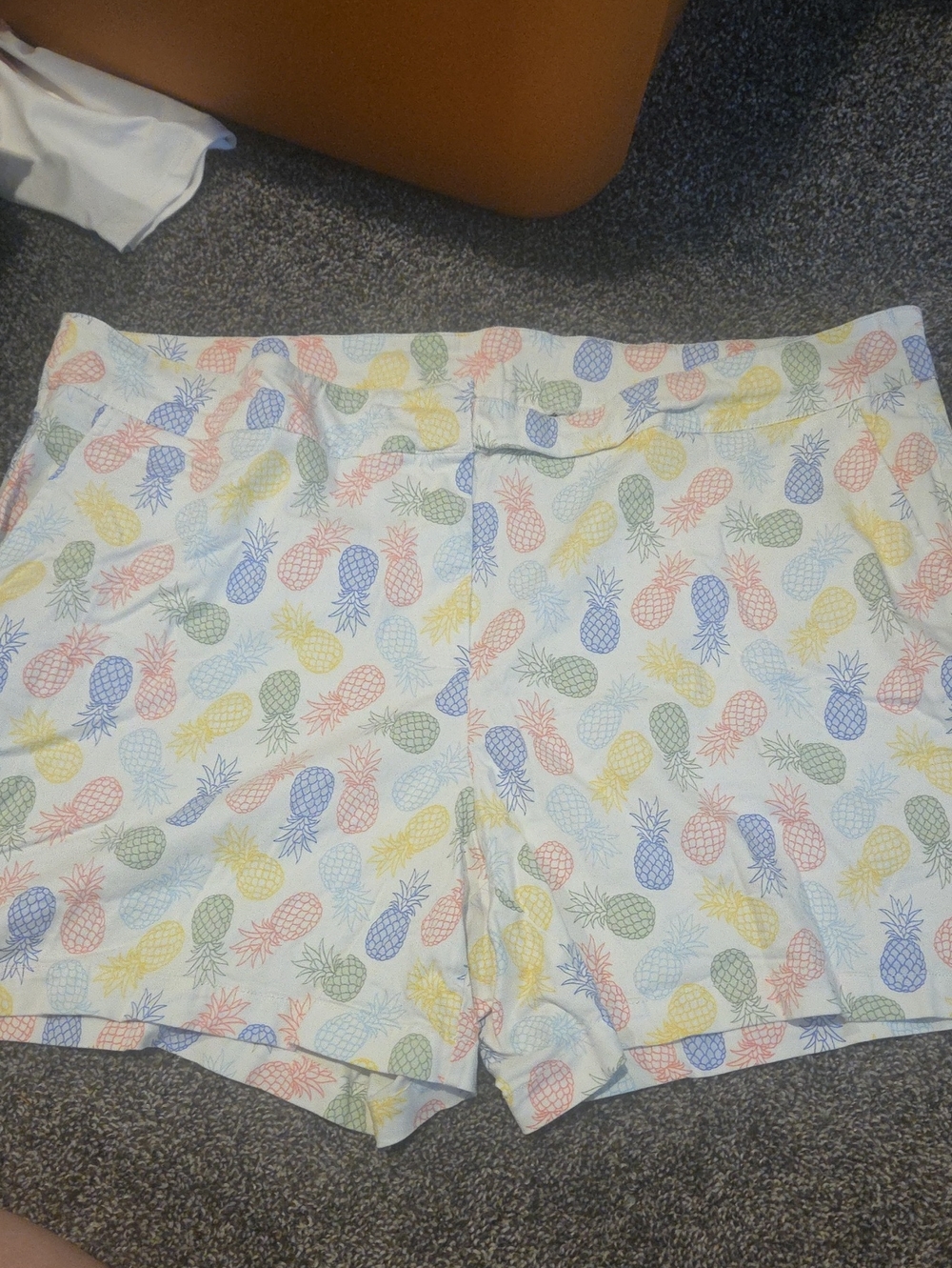 Briggs New York White Shorts with Multicolor Pineapple Print